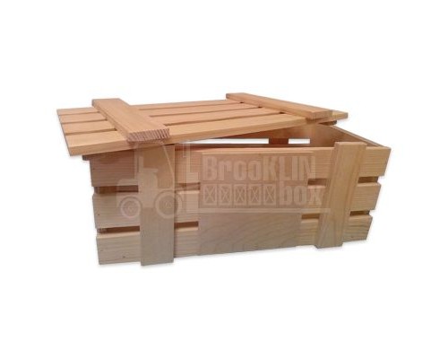Реечный деревянный ящик с крышкой