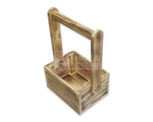 Ящик деревянный декоративный со складной ручкой